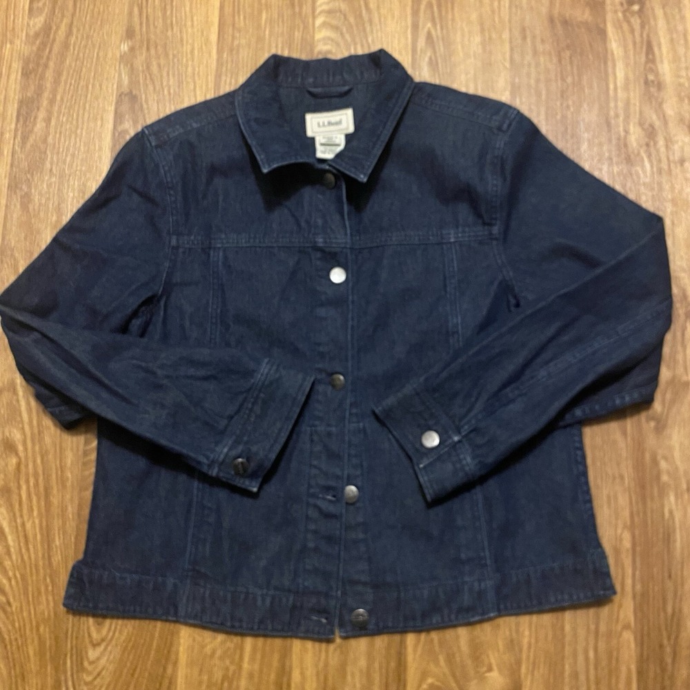 Vintage L.L. Bean Twill Denim Jean Jacket Women Medium Blue‎